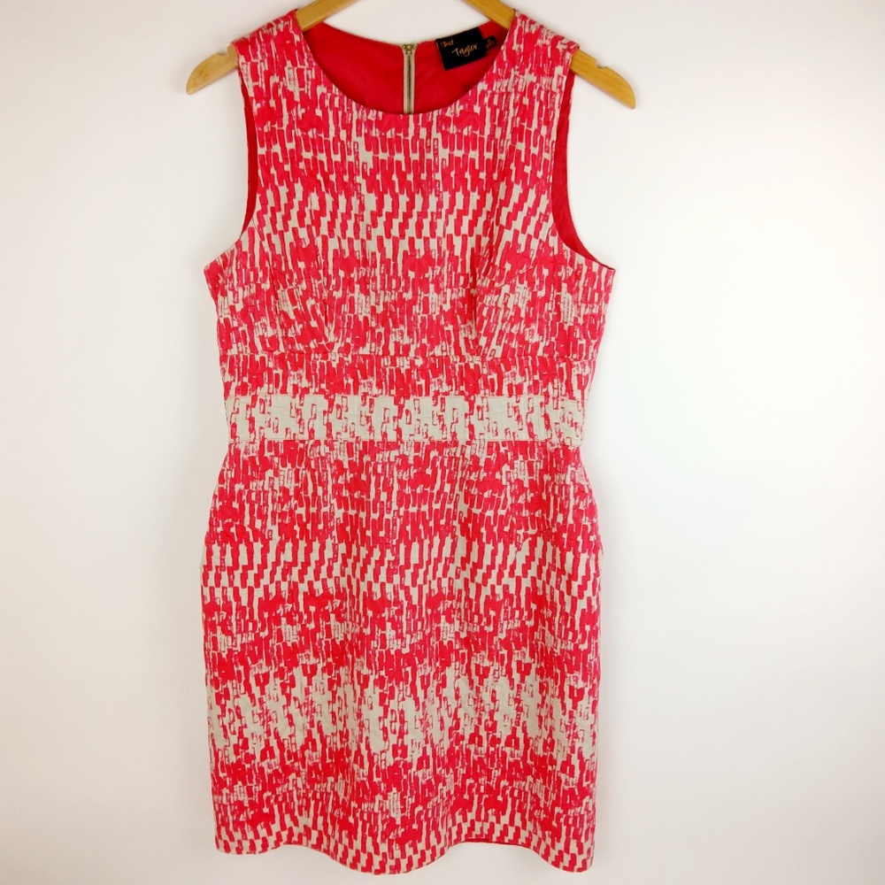 Just..Taylor Pink Cream Pattern Dress Size 10